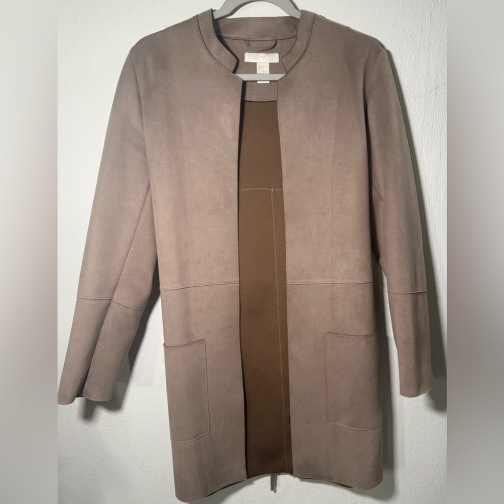 H&M Tan Trench Coat-Faux Suede Size 10 NWOT